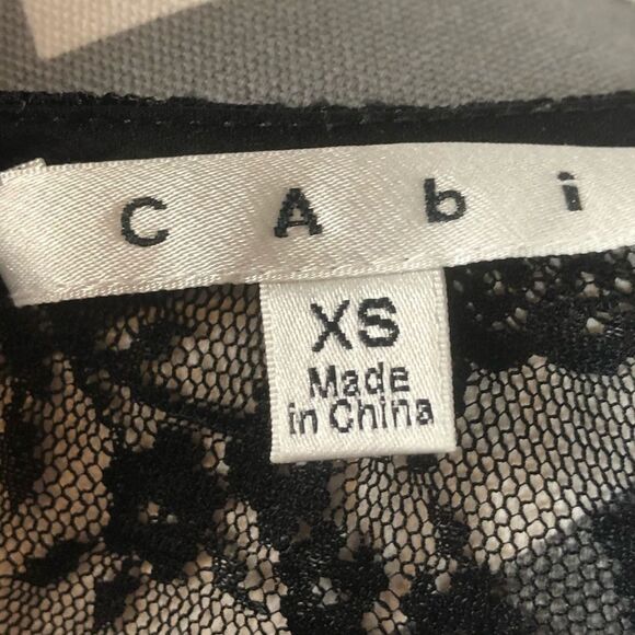 CAbi Black “Date Night Top” lace lined tunic size Extra Small - Picture 4 of 6